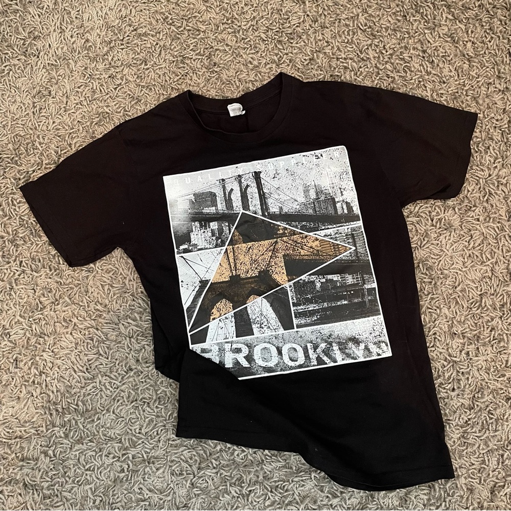 (4/$20) Black Graphic Tee 100% Cotton